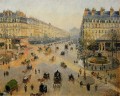 La Avenue de l Opera París luz del sol mañana de invierno Camille Pissarro